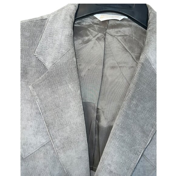 Vtg 1970s H Bar C Hi Sierra Gray Corduroy 2 Button Blazer w/ Suede Elbow Sz 48L - Picture 4 of 8